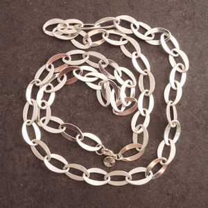 Lovely Silver Oval Link Fashion Necklace by Alfani
